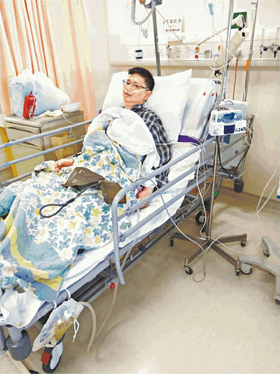 Eric因急性肝衰竭，留醫瑪麗ICU，肝臟幾近失去全部功能。江太昨談及丈夫病情時一度激動落淚。黃耀興攝
