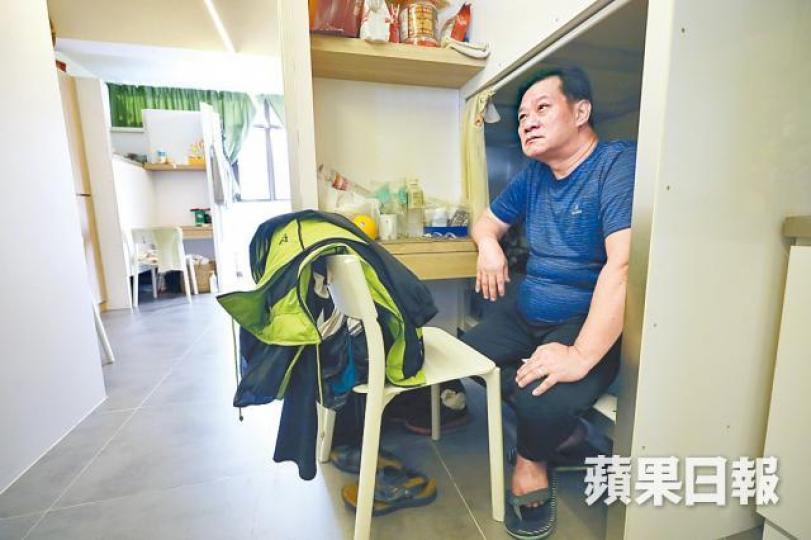 更生人士Tom入住甦屋後遠離損友，更戒掉毒癮。朱永倫攝善導會現設三間甦屋協助更生人士和單親家庭解決住屋需要。