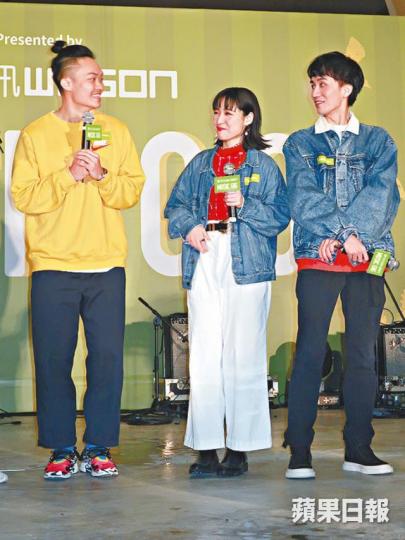 (左起)胡子彤、張蔓莎和吳肇軒昨晚首次以組合形式一起唱歌。 (左起)胡子彤、張蔓莎和吳肇軒昨晚首次以組合形式一起唱歌。
