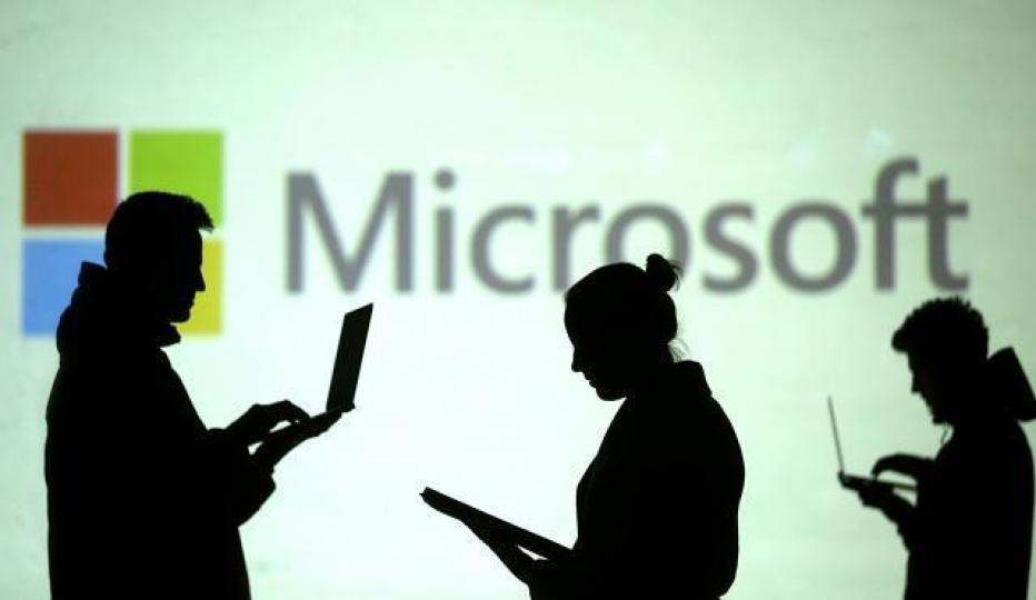 Microsoft的市值本周一曾超越蘋果，「藍燈籠」隱現。資料圖片
