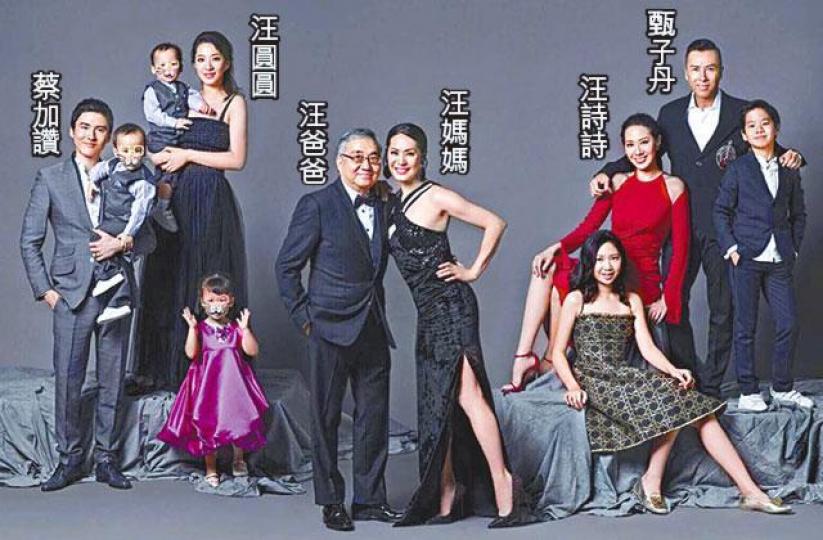 甄子丹影全家福時做陪襯，讓路給60歲外母企中間做主角。互聯網圖片甄子丹的外母凍齡有法，上月更開Ig分享靚相。互聯網圖片