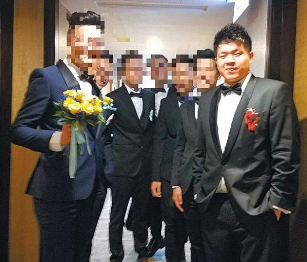 盧劍霆(右)在受害人Carol結婚時擔任伴郎。 盧劍霆(右)在受害人Carol結婚時擔任伴郎。