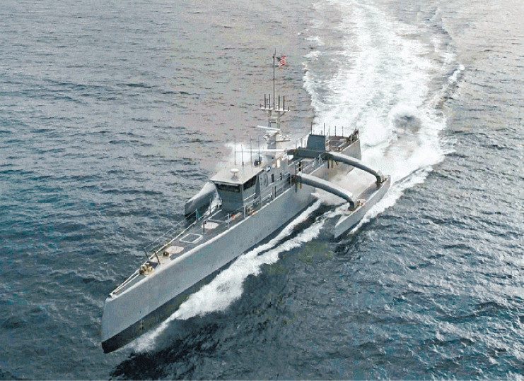 美國海軍首隻自動化無人艦「海上獵人」。