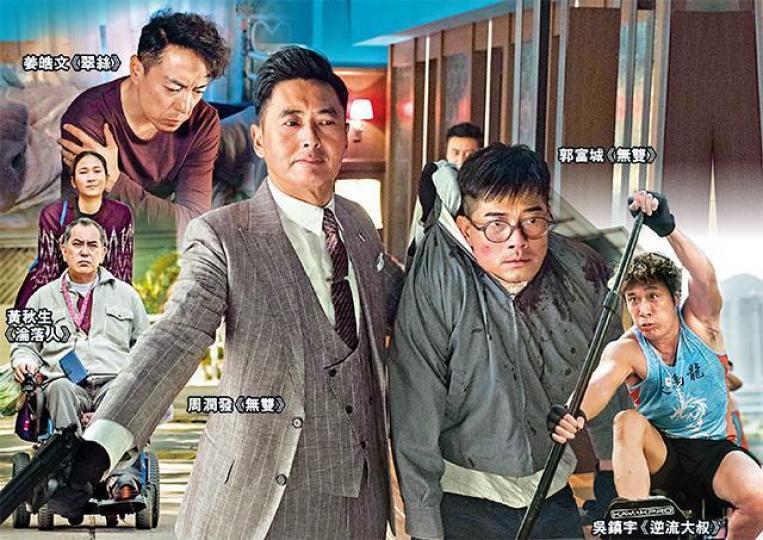 周潤發與郭富城憑《無雙》獲提名今屆香港電影金像獎影帝，對手有黃秋生、吳鎮宇及姜皓文。香港電影金獎像協會主席爾冬陞與一班董事局成員，昨日出席記者會。蔡卓妍《非分熟女》蔡卓妍憑《非分熟女》入圍最佳女主角，將與大熱的曾美慧孜爭影后。曾美慧孜《三夫》上屆的影帝古天樂及影后毛舜筠昨日一起公佈今屆電影金像獎提名名單。