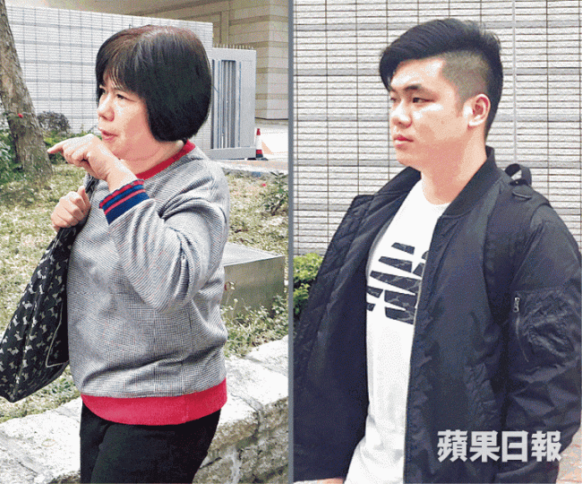 觀龍樓火災死因研訊,男死者黃志強母親李雪坤及弟黃志成續出庭應訊。鄭語霆攝 觀龍樓火災死因研訊,男死者黃志強母親李雪坤及弟黃志成續出庭應訊。鄭語霆攝