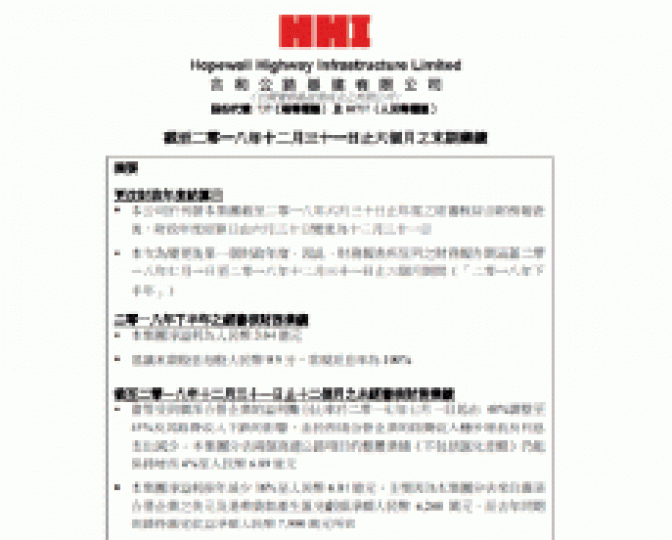 合和公路基建昨日公佈末期業績。 合和公路基建昨日公佈末期業績。