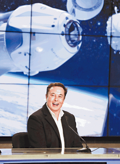 Space X行政總裁馬斯克亦有出席記者會。美聯社 Space X行政總裁馬斯克亦有出席記者會。美聯社