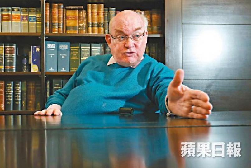 大律師公會昨提交意見書狠批政府做法破壞香港聲譽;圖為主席戴啟思。資料圖片 大律師公會昨提交意見書狠批政府做法破壞香港聲譽;圖為主席戴啟思。資料圖片