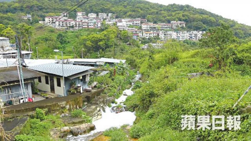 西貢白石窩新村驚現泡沫河,白泡綿延百多米,禍因是上游的清潔劑稀釋工場誤洩洗潔精。簡明恩攝大量來歷不明泡沫令村民憂心溪流水質被污染。清潔劑稀釋工場內擺放大批清潔劑原料。工場老闆張先生疑是換電泵師傅未妥善接駁膠喉,令清潔劑誤排往溪流。村民邱太指溪流近年多次出現泡沫,有河魚亦消失了,令她擔心水質已被污染。 西貢白石窩新村驚現泡沫河,白泡綿延百多米,禍因是上游的清潔劑稀釋工場誤洩洗潔精。簡明恩攝大量來歷不明泡沫令村民憂心溪流水質被污染。清潔劑稀釋工場內擺放大批清潔劑原料。工場老闆張先生疑是換電泵師傅未妥善接駁膠喉,令清潔劑誤排往溪流。村民邱太指溪流近年多次出現泡沫,有河魚亦消失了,令她擔心水質已被污染。