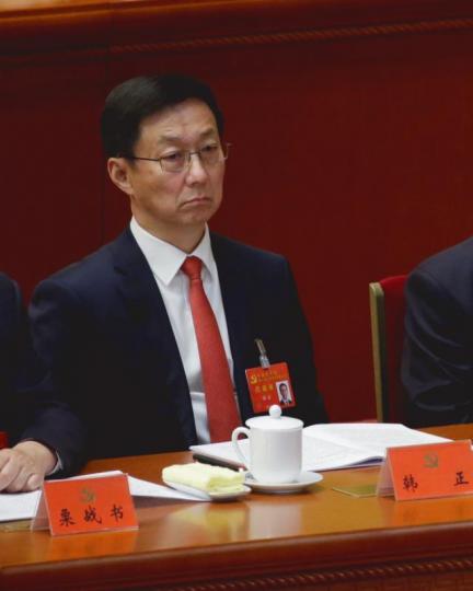 韓正昨會見港區人士時批評港獨是想摧毀一國兩制。資料圖片 韓正昨會見港區人士時批評港獨是想摧毀一國兩制。資料圖片