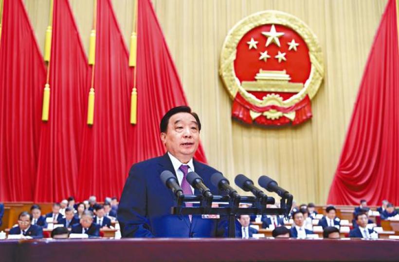 王晨昨在人大會議上公開說明《外商投資法》內容。 王晨昨在人大會議上公開說明《外商投資法》內容。