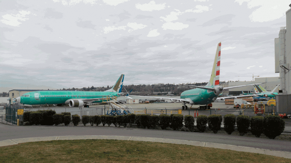 美國當局在空難發生後僅下令波音修改737 Max 8安全系統;圖為波音位於華盛頓的生產基地及同類機款。美聯社 美國當局在空難發生後僅下令波音修改737 Max 8安全系統;圖為波音位於華盛頓的生產基地及同類機款。美聯社