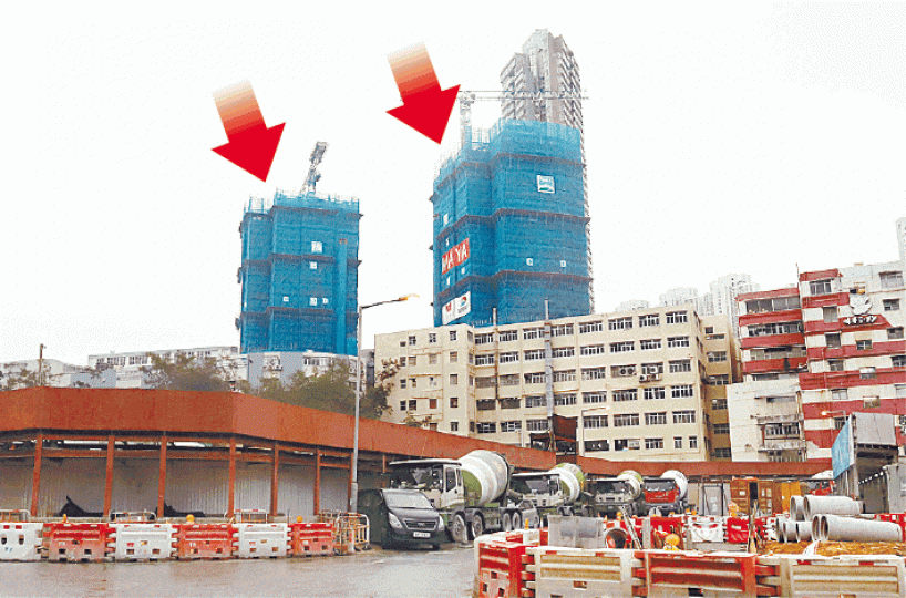 油塘曦臺(箭嘴示)鄰近工廈,首批呎價近1.8萬元。譚德潤攝 油塘曦臺(箭嘴示)鄰近工廈,首批呎價近1.8萬元。譚德潤攝