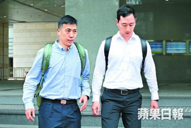 和殉職消防總隊目一同出動的消防員張錦全(左)及方齊全(右)昨出庭。 和殉職消防總隊目一同出動的消防員張錦全(左)及方齊全(右)昨出庭。