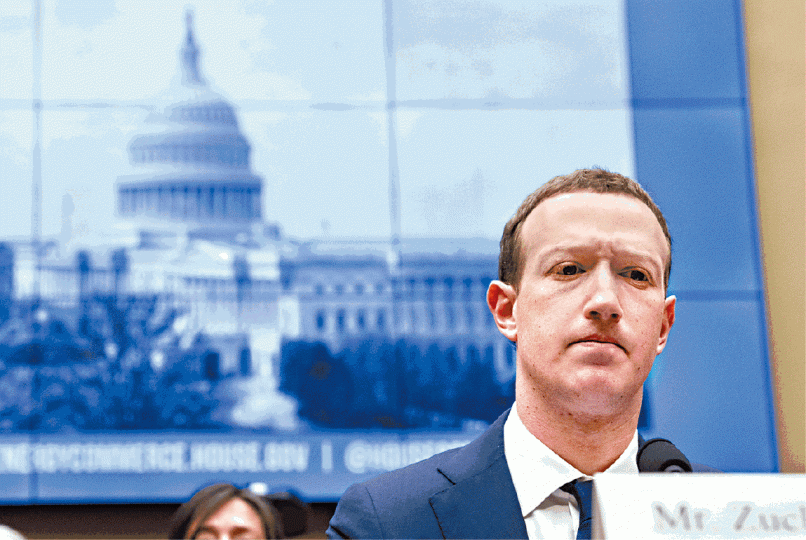 facebook行政總裁朱克伯格促立例管理社交網內容。美聯社 facebook行政總裁朱克伯格促立例管理社交網內容。美聯社
