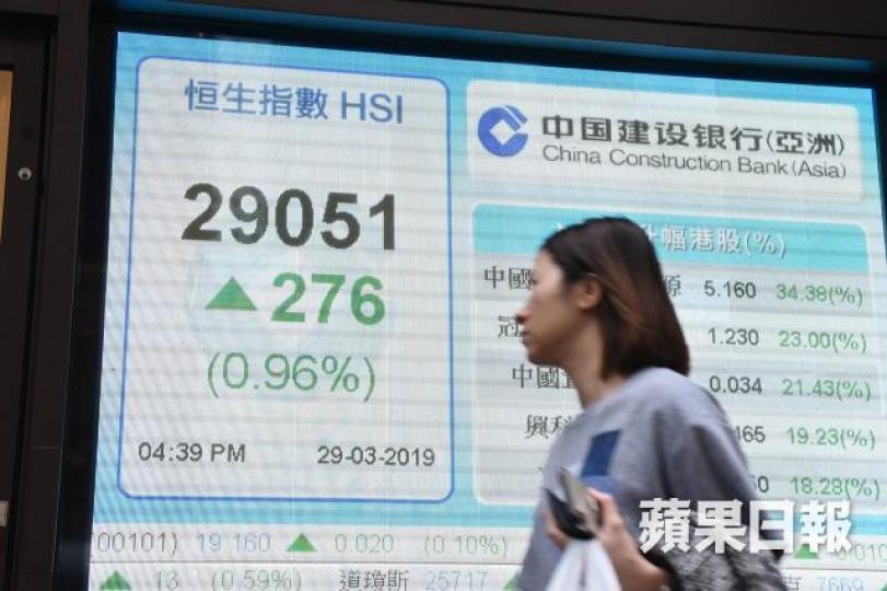 恒指上周五收報29051點。