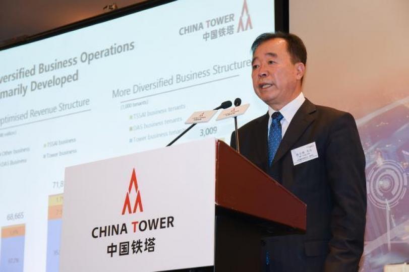 中國鐵塔董事長兼總經理佟吉祿。 資料圖片 中國鐵塔董事長兼總經理佟吉祿。 資料圖片