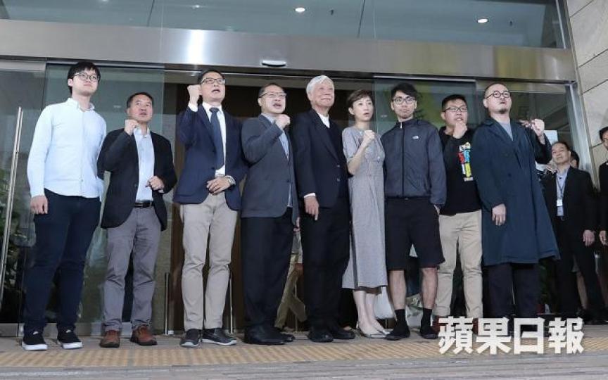 佔中九子昨獲准保釋。 佔中九子昨獲准保釋。