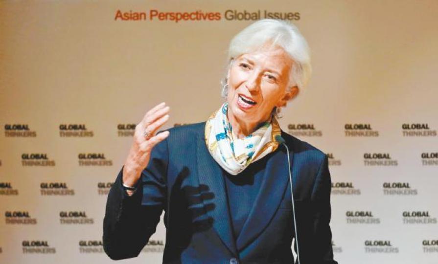 IMF預計全球經濟2019年僅增長3.3%;圖為總裁拉加德。資料圖片 IMF預計全球經濟2019年僅增長3.3%;圖為總裁拉加德。資料圖片