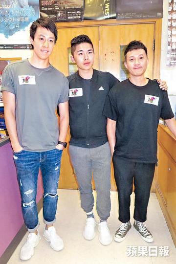 （左起）陳安立、游學修和麥子樂昨日到商台宣傳《詭探前傳》，大談拍攝遇到的恐怖事。