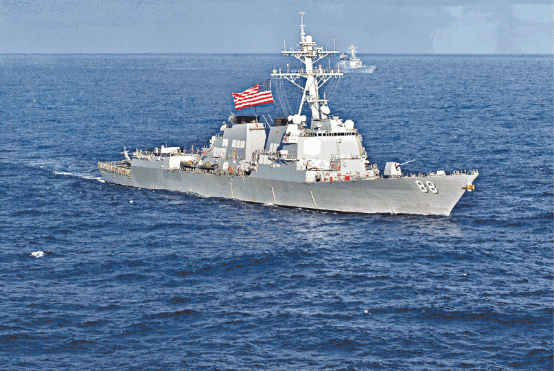 美國「普瑞布爾號」導彈驅逐艦。 美國「普瑞布爾號」導彈驅逐艦。
