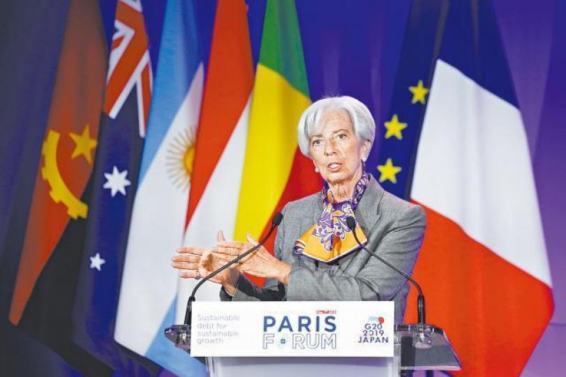 IMF總裁拉加德警告中美貿易戰危害環球經濟增長。路透社 IMF總裁拉加德警告中美貿易戰危害環球經濟增長。路透社