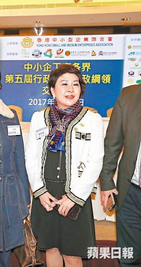 香港中小型企業聯合會會長麥美儀。資料圖片 香港中小型企業聯合會會長麥美儀。資料圖片