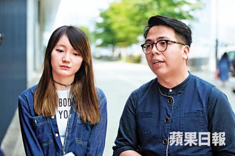 香港眾志何嘉柔(左)及林朗彥(右)認為,六四集會可讓年輕人了解歷史真相。王心義攝 香港眾志何嘉柔(左)及林朗彥(右)認為,六四集會可讓年輕人了解歷史真相。王心義攝