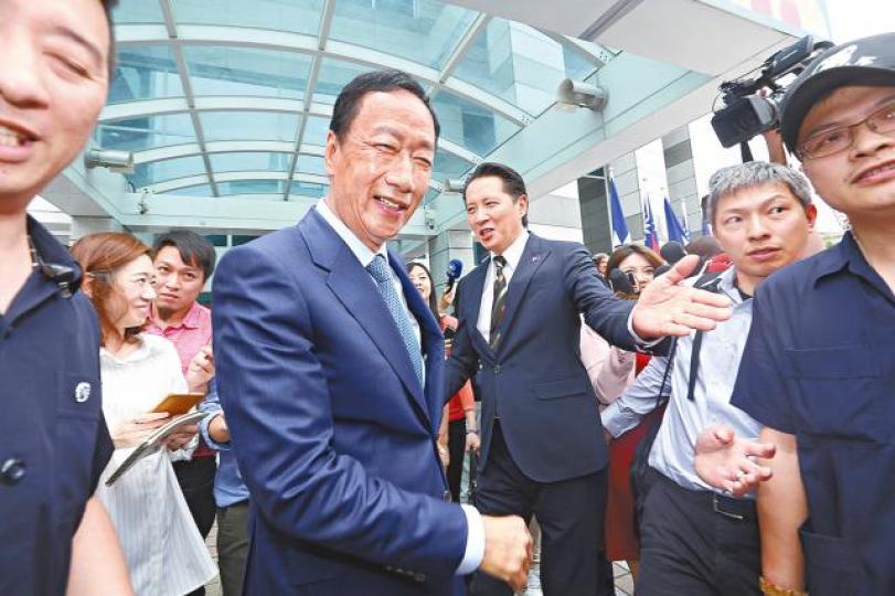 郭台銘表態選總統拒任副手。 郭台銘表態選總統拒任副手。