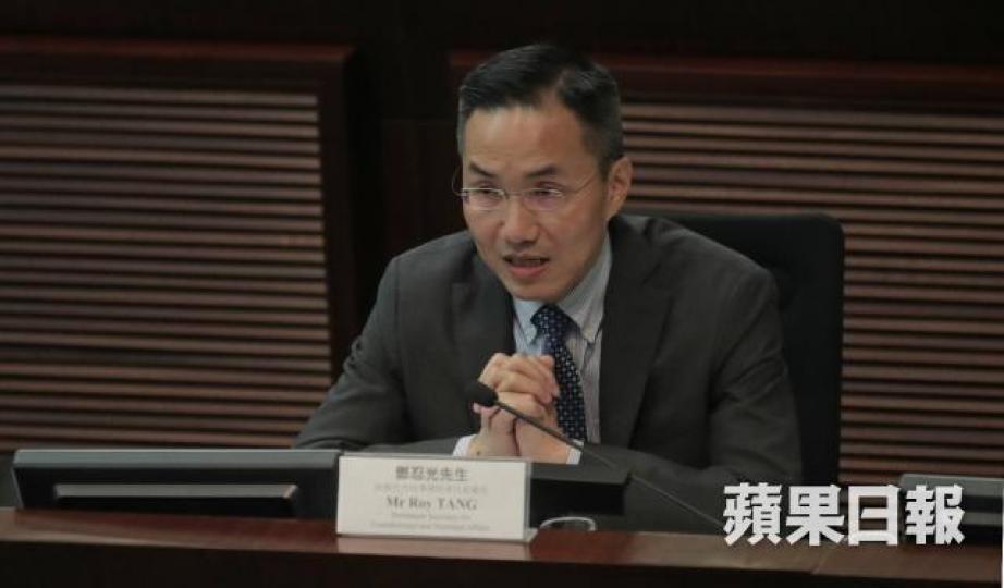 政制局常秘鄧忍光指境外行為不受國歌條例規管。資料圖片 政制局常秘鄧忍光指境外行為不受國歌條例規管。資料圖片