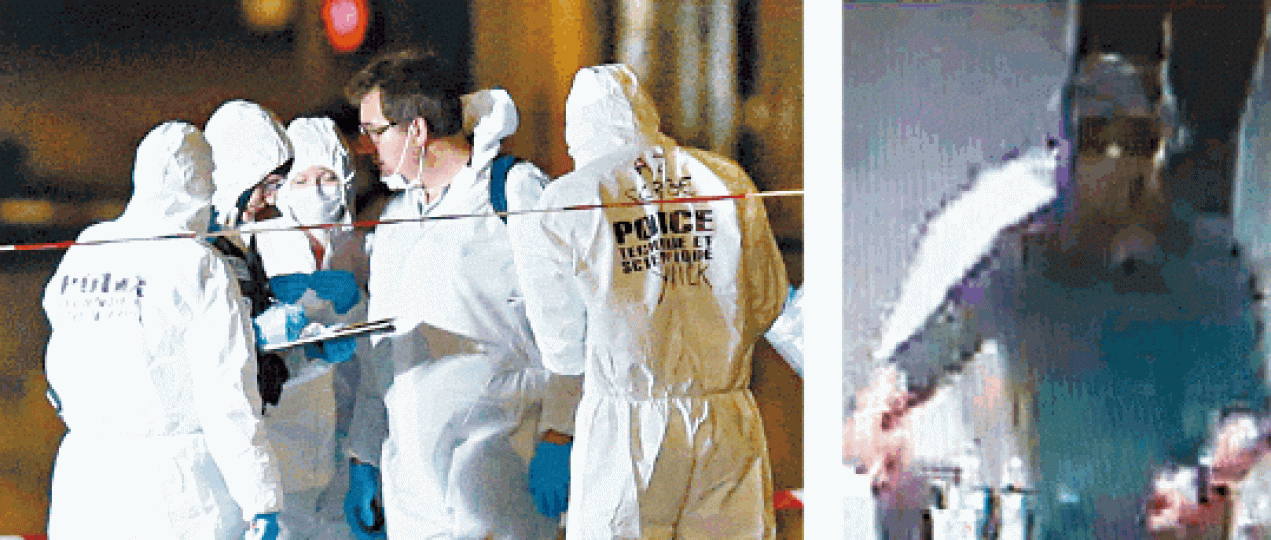 法醫到爆炸現場蒐集證據;而警方正通緝爆炸案疑犯(右圖)。 法醫到爆炸現場蒐集證據;而警方正通緝爆炸案疑犯(右圖)。