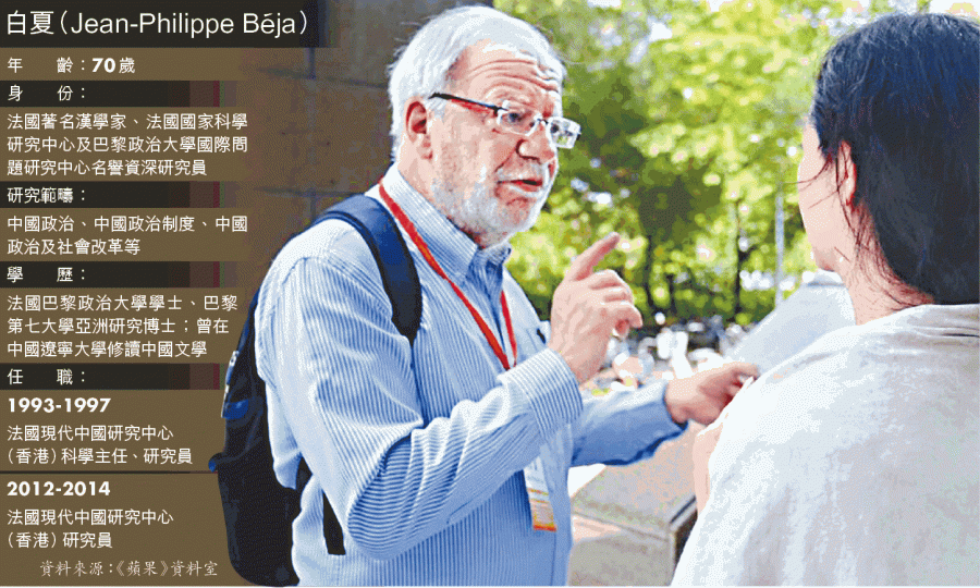 白夏六四30周年前赴台灣出席中國民運研討會,稱無法表示「很開心」赴會。八九民運被定性為「動亂」後,北京4.27有數十萬人大遊行,白夏指是中共建政以來從未有過。1968年法國爆發學運,參與其中的白夏指民眾與警方多次爆發流血衝突。互聯網 白夏六四30周年前赴台灣出席中國民運研討會,稱無法表示「很開心」赴會。八九民運被定性為「動亂」後,北京4.27有數十萬人大遊行,白夏指是中共建政以來從未有過。1968年法國爆發學運,參與其中的白夏指民眾與警方多次爆發流血衝突。互聯網