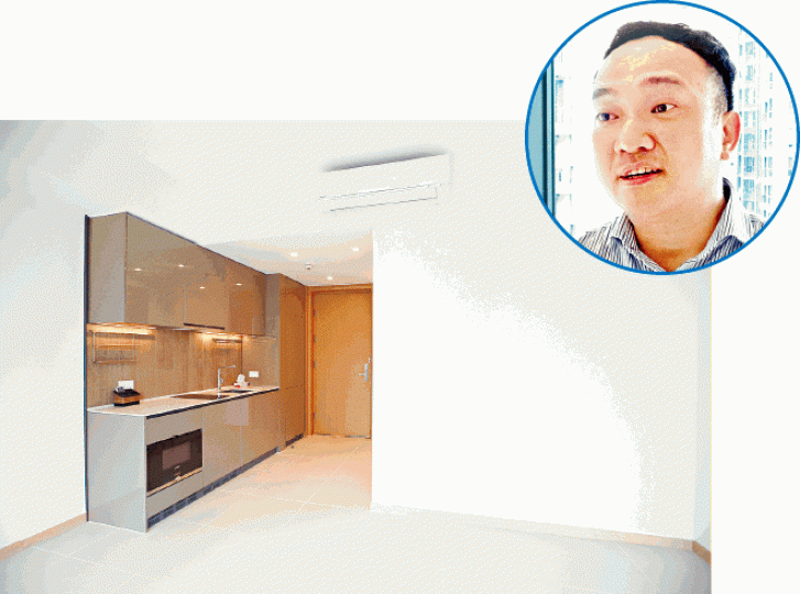晉誠地產古宏曦(圓圖)指滿名山大批買家轉按,減輕供樓負擔。 晉誠地產古宏曦(圓圖)指滿名山大批買家轉按,減輕供樓負擔。