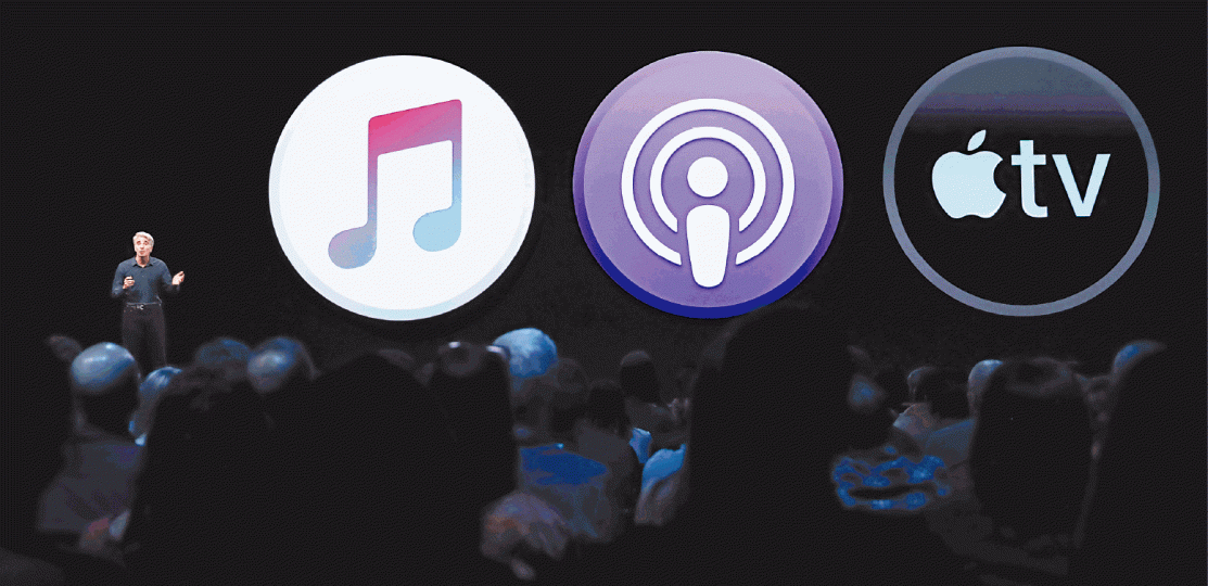 蘋果宣佈以Apple Music、Podcast和AppleTV取代iTunes。 蘋果宣佈以Apple Music、Podcast和AppleTV取代iTunes。