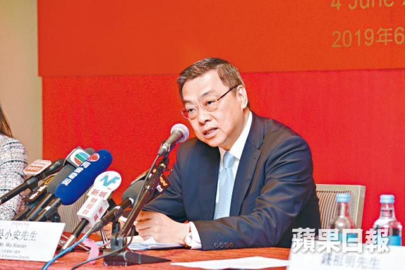 華晨主席吳小安相信中美政府會找到平衡點協商。黃偉傑攝 華晨主席吳小安相信中美政府會找到平衡點協商。黃偉傑攝