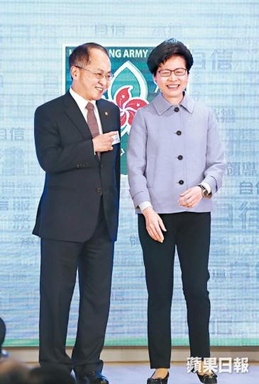 中聯辦主任王志民(左)與林鄭月娥今午將一同出席活動。資料圖片 中聯辦主任王志民(左)與林鄭月娥今午將一同出席活動。資料圖片