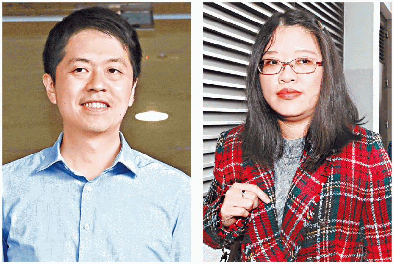 許智峯因搶去女EO梁諾施(右圖)手機並將資料外傳,昨被判240小時社會服務令。朱永倫攝
許智峯因搶去女EO梁諾施(右圖)手機並將資料外傳,昨被判240小時社會服務令。朱永倫攝