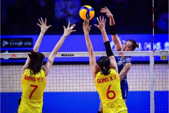 中國女排3比0勝泰國女排...