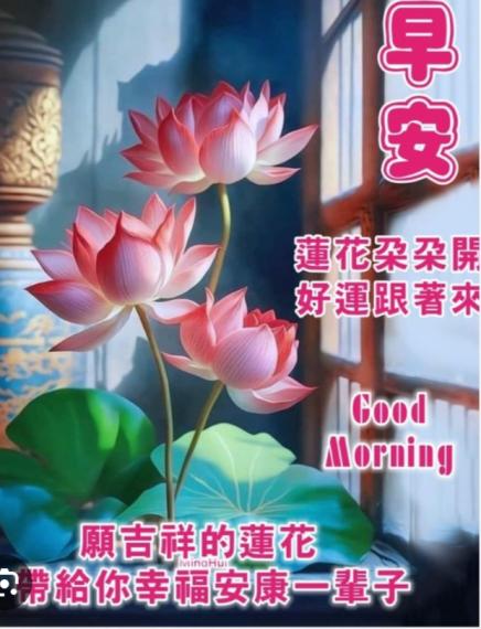 蓮花朵朵開，
  好運日日來！...
